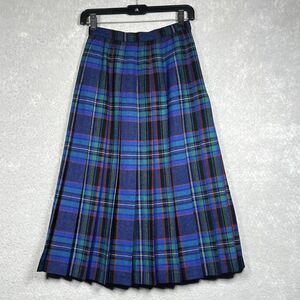 Vintage Pitlochry Skirt 10 Plaid Multicolor Knitwear Scotland 100% Wool Wrap